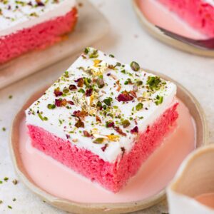 Saffron and rose Tres Leches
